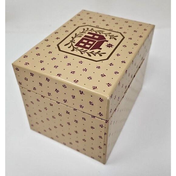 Vintage 1982 Avon Country Christmas Recipe Box With Sealed New Cards U96 - Picture 4 of 6